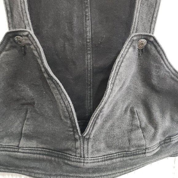 Wild Fable Black Denim Crop Top Vest Women's Size Medium - Picture 6 of 12